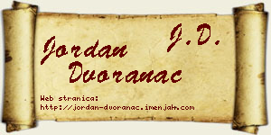 Jordan Dvoranac vizit kartica